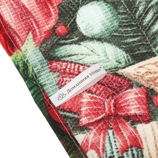 Салфетка хозяйственная 50х60см "Рождественские сладости", вафельное полотно, хлопок 100%, плотность 245г/м2, без упаковки, "Домашняя мода" (Россия)