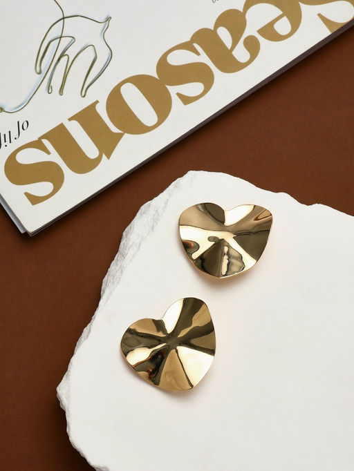 Серьги клипсы для ушей QF «Тренд. Сердечко», цвет золото