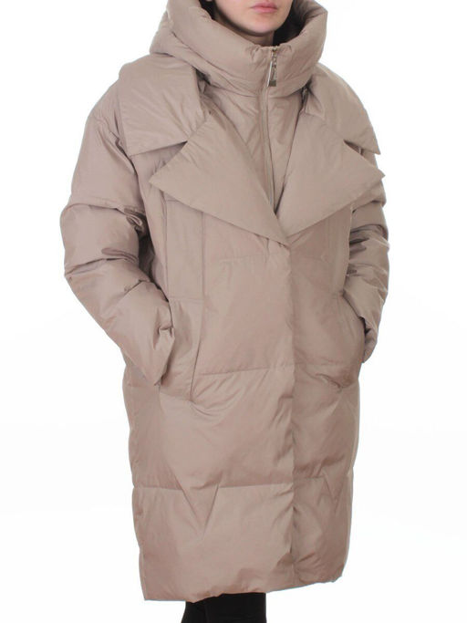 Z24-829 BEIGE Куртка зимняя женская оверсайз (200 гр. тинсулейт)