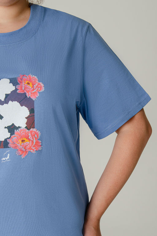 Арт. 31138 Футболка женская оверсайз 50-58 (5 шт) Цвет:Голубой - Калинка фото 21