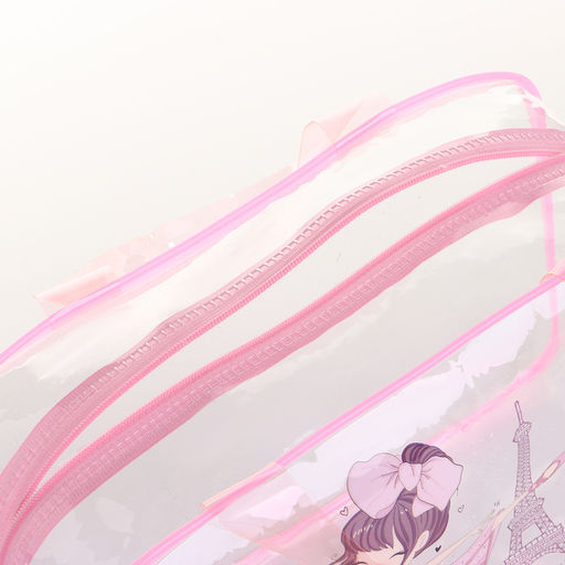 Косметичка-сумка на молнии для бассейна, с ручками, с принтом Балерина, розовая - Simaland фото 3