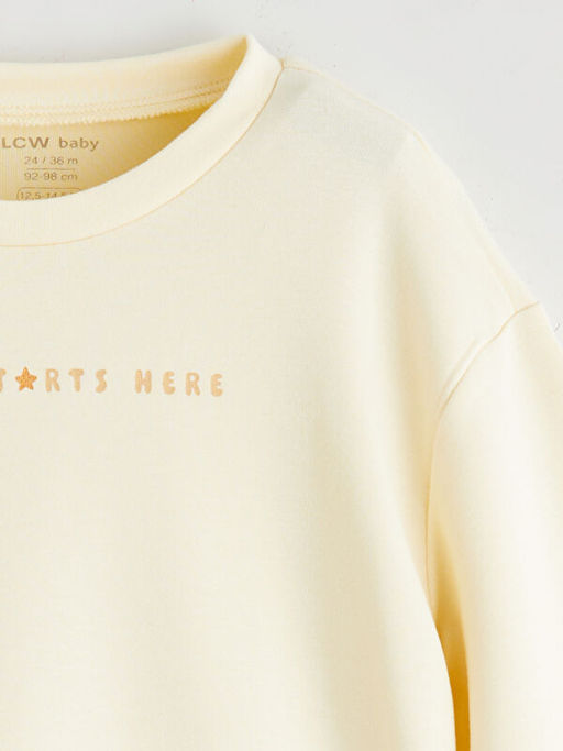 Bisiklet Yaka K?z Bebek Sweatshirt ve E?ofman Alt 2li