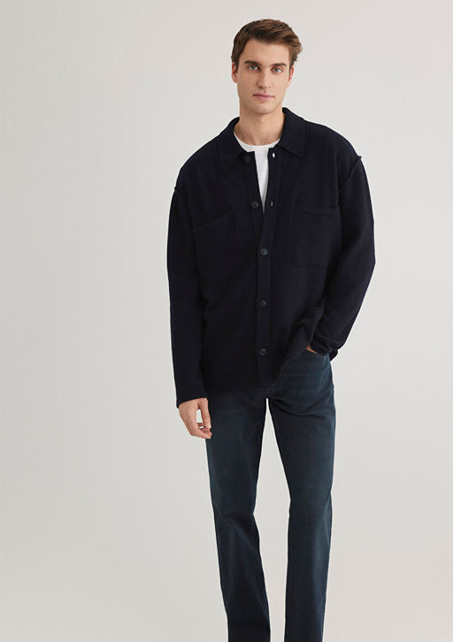 Dugmeli Lacivert H?rka - Mavi фото 3