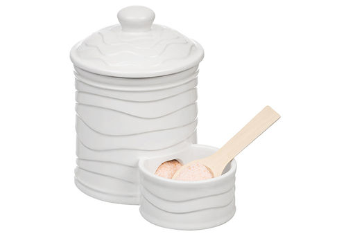 Банка д/соли 15,5*10*14,5 см 500 мл Айсберг волны + деревянная ложка + крышка - Elan gallery фото 21