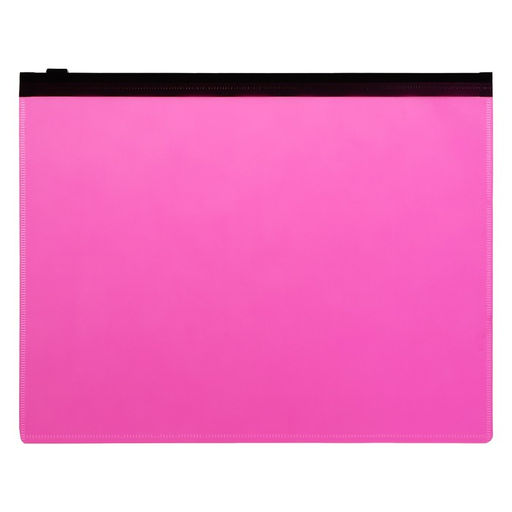 Набор папок-конверт на ZIP-молнии А5, 150 мкм, Calligrata Neon, c черной молнией, неон, 4 штуки, микс  фото 3