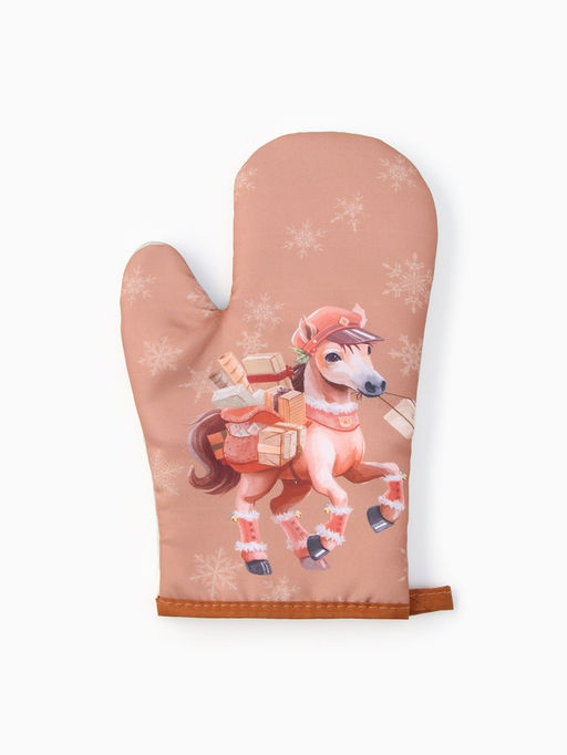 Набор подарочный "Почтовая лошадка" варежка-прихватка, лопатка силикон