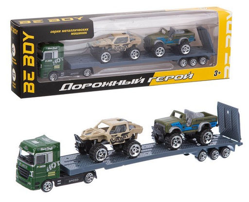 Модель металл. 1:87 "BeBoy" + 2 машинки (IT107545) подвиж. эл-ты, в коробке 28,5*4*8,5см