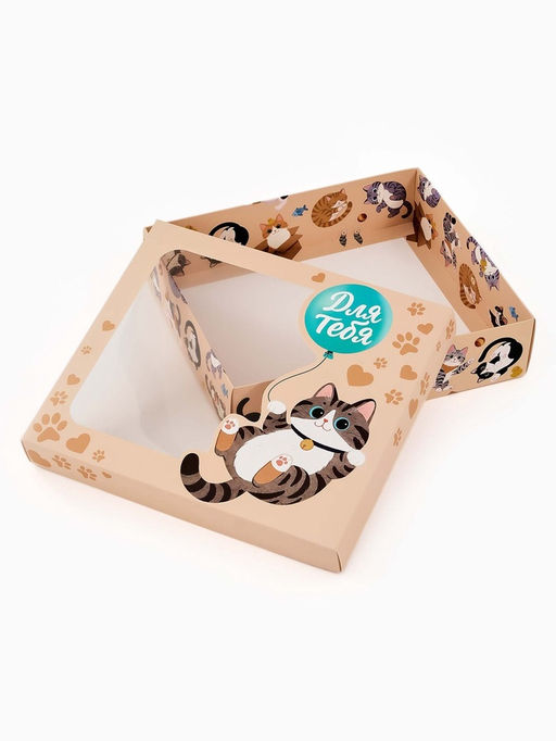 Коробка подарочная «Котики», 23.5×20.5×5.5 см