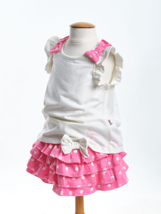 Комплект для девочки с юбкой UD 1677/1678 розовый - Mini maxi фото 3