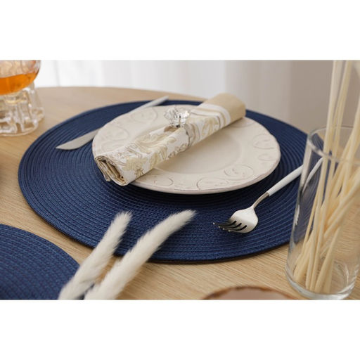 Салфетки сервировочные на стол Доляна Лофт, 4 шт., d=38 см, синие фото 7