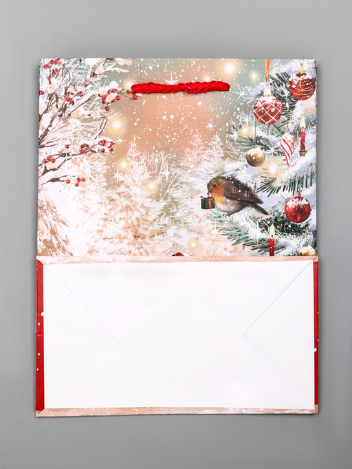 Цена за 2 шт. Пакет подарочный новогодний ламинированный, «Зверята ждут Новый Год », 18×10×22.3 см