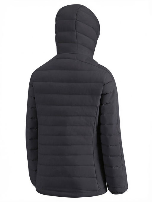 Куртка женская стёганая с капюшоном с графеновой подкладкой черного цвета 9624_1Ch