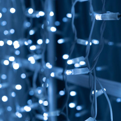 Гирлянда «Занавес» 2×1.5 м, IP65, УМС, белая нить каучук, 300 LED, свечение белое, 220 В