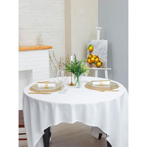 Набор салфеток сервировочных на стол Доляна Паутинка, d=38 см, 4 шт, цвет золотой  фото 17