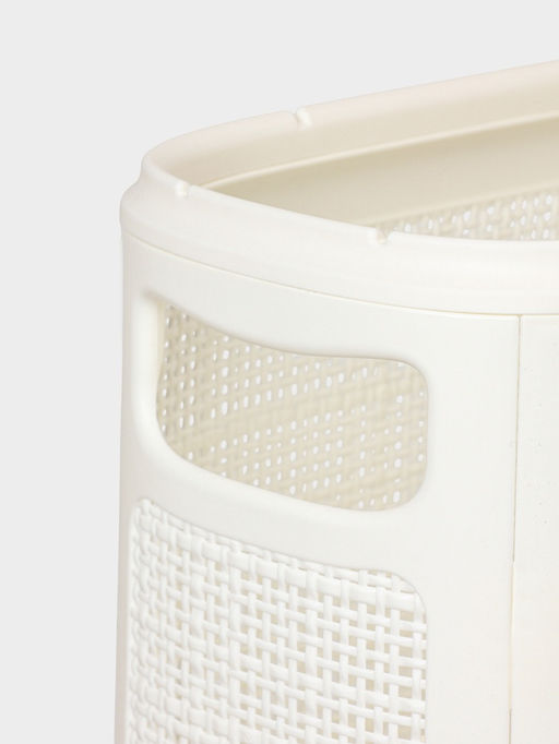 Плетёная корзина для белья с крышкой "Лён" 45л 43×20×60см, цвет белый