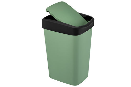 Ведро для мусора с подвижной крышкой 35 л 36*28*51 см Тандем зеленый/черный (843545) - Elan gallery фото 8