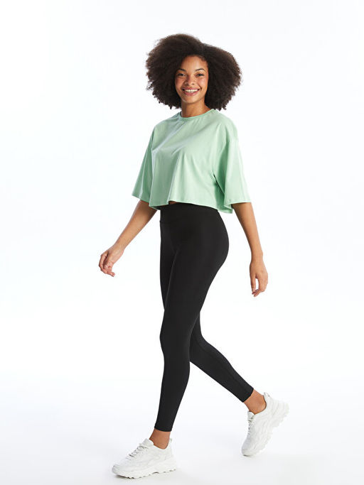 Bisiklet Yaka Oversize Kad?n Spor Ti??rt