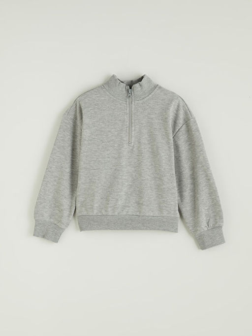 Dik Yaka K?z ?ocuk Sweatshirt