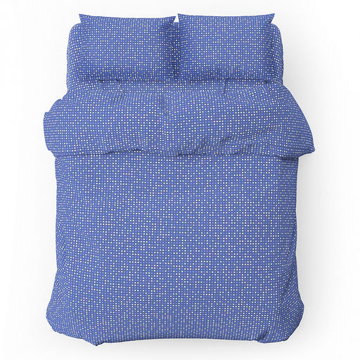 Постельное белье, комплект Дуэт (семейный) "Сияние" синий, 5 предметов: 2 пододеяльника 145х215см, евро-простыня 220х240см, 2 наволочки 70х70см с клапаном-запахом, поплин 115г/м2, хлопок 100%, упаковка "классическая" ПВХ 34,5х41см, "Домашняя мода" (Р