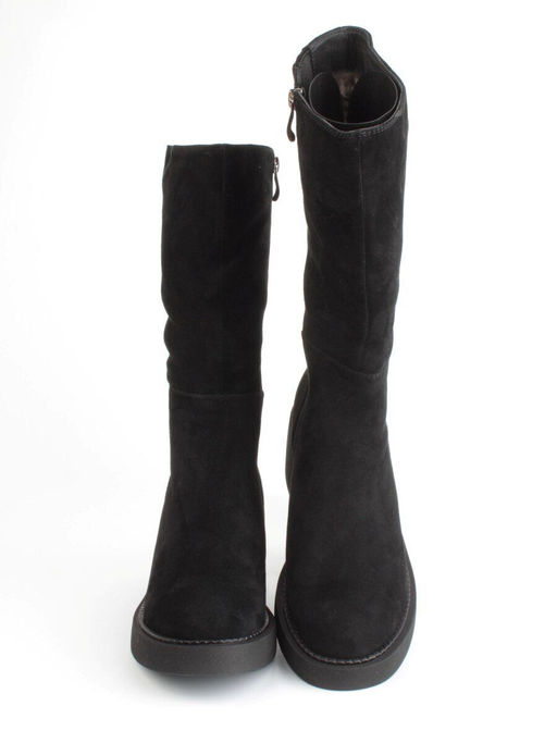 02-FI908-2M BLACK Сапоги зимние женские (натуральная замша, натуральный мех) - Фабричный китай фото 8