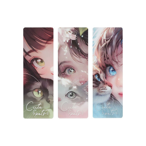 Закладки для книг 3шт. MESHU 45*135мм "Cute girl" (MS_63365) пластиковые