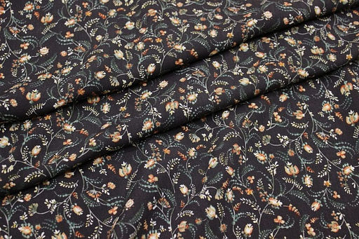 Штапель Чарующий вьюнок цв.т.коричневый с лиловым оттенком, ш.1.45м, вискоза-100%, 100гр/м.кв - Купава фото 5