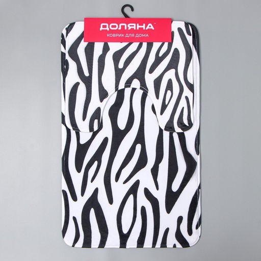 Коврики для ванной и туалета Доляна Зебра, 2 шт: 40?45 см, 50?80 см  фото 6