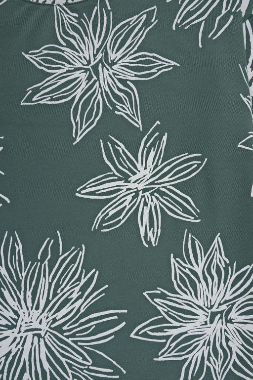 ЕП 30098/зеленый,крупные астры фуфайка жен