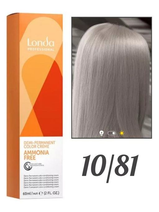 Интенсивное тонирование 10/81 яркий блонд перламутрово-пепельный Londa