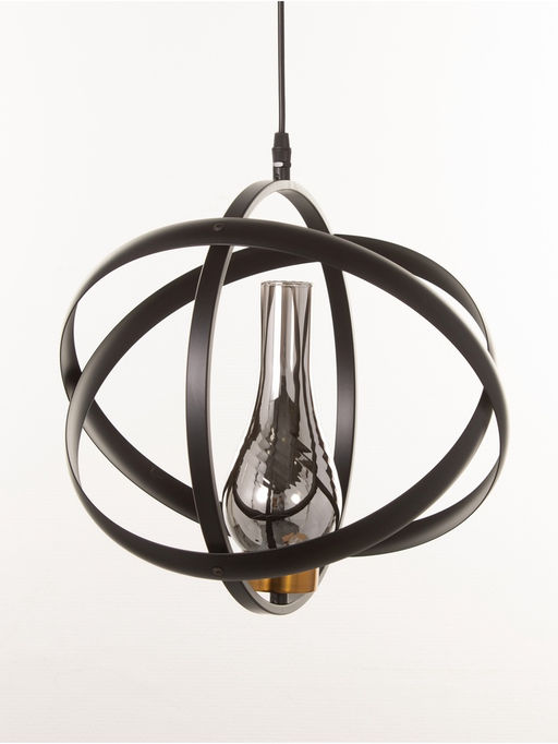 Светильник «Орбиталь» 1×40 Вт, Е27, 33×33×33(+100)см, чёрный/бронза/хром