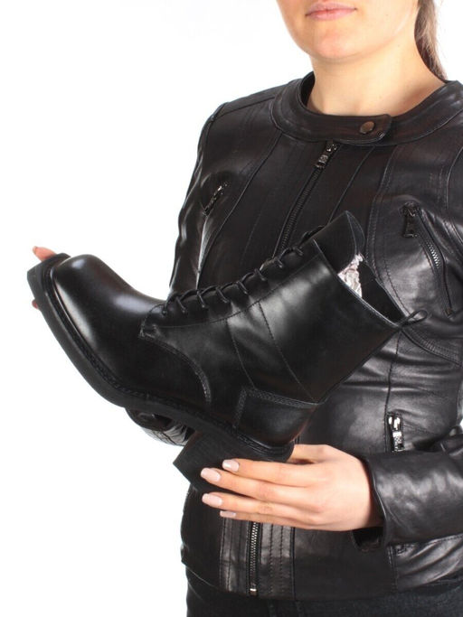 SE21W-2A BLACK Ботинки зимние женские (натуральная кожа, натуральный мех) - Фабричный китай фото 2