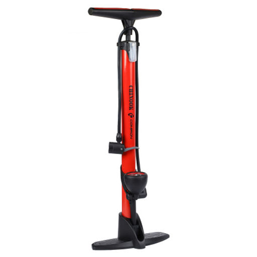 Насос напольный с манометром COMIRON CHINOOK, стальной цилиндр, ручка и ножки литой PP пластик, Presta-Schrader-Dunlop, 11 бар, вес 871гр. /уп 20 - Галеонтрейд фото 2