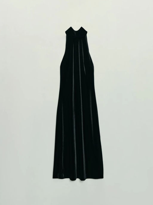 Платье из бархата с воротником халтер / Zarina