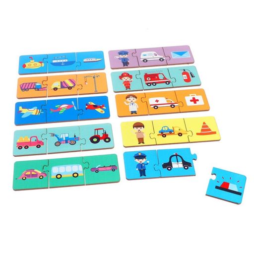 Игровой и обучающий набор Всё, что едет и летит, умные пазлы-цепочки + картонная книга - Лесная мастерская фото 9