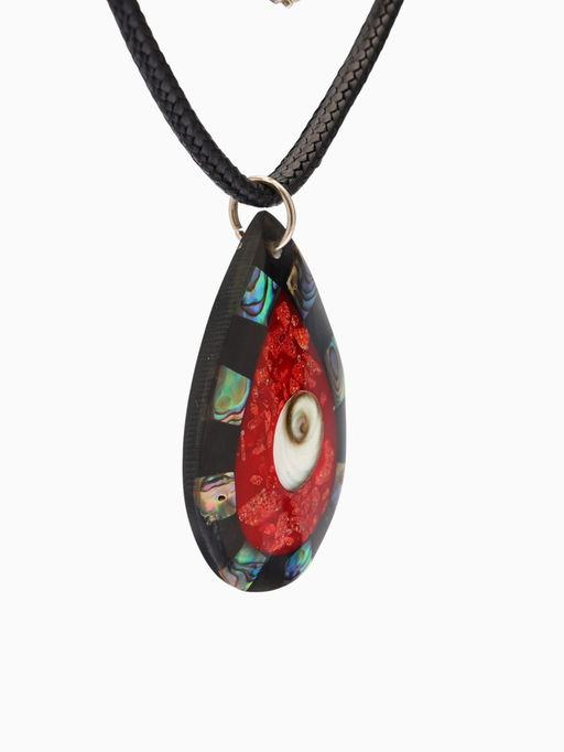 Кулон «Капля», ракушка, чёрно-красный