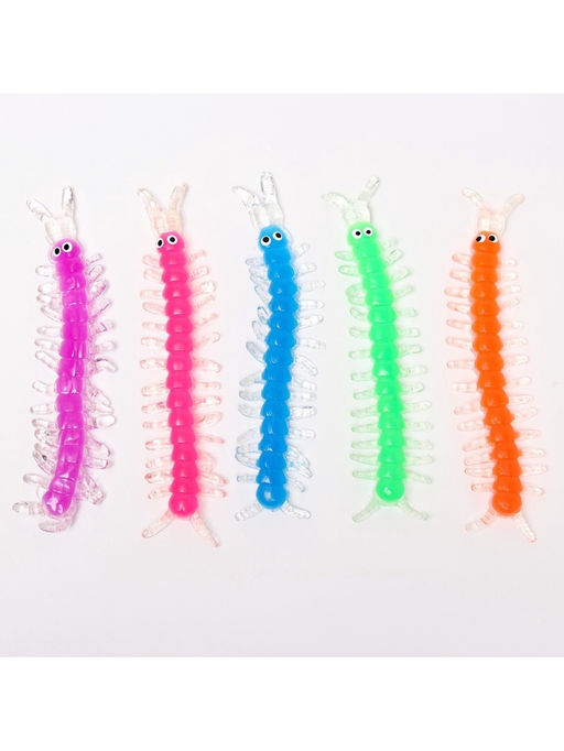 Цена за 24 шт. Антистресс сквиш мялка «Многоножки», в шоубоксе, МИКС