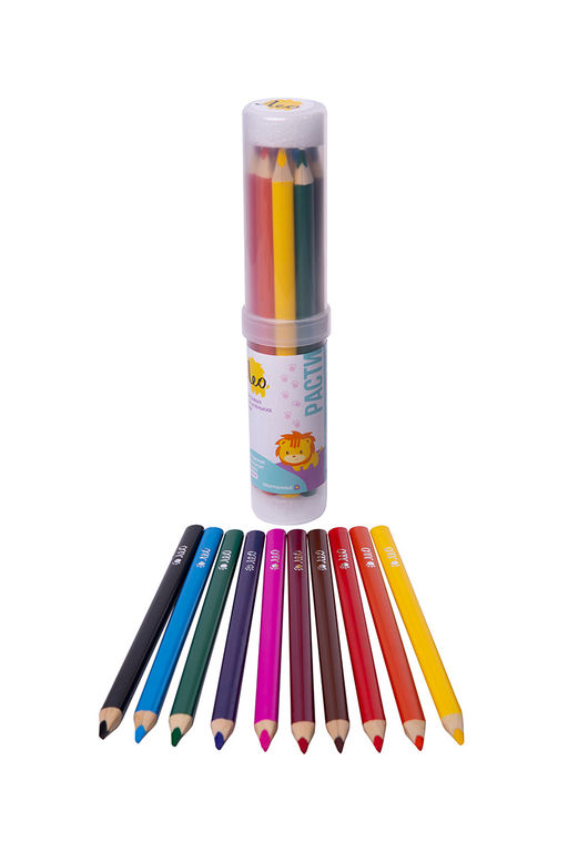 Лео Расти Набор цветных трехгранных карандашей джамбо в тубусе LSTJ-10 заточенный 2 х 10 цв - Vista-artista фото 4