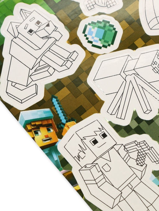 Цена за 10 шт. Наклейки детские «Майнкрафт», c раскраской, 11 х 16 см