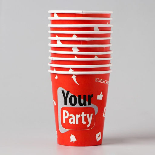 Посуда одноразовая бумажная Your party, 6 тарелок, 6 стаканов, 1 гирлянда