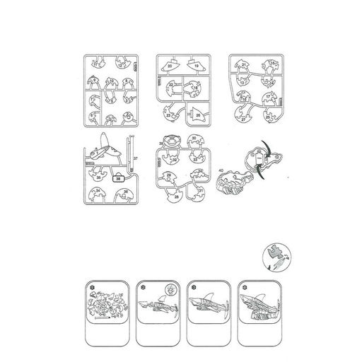 3D пазл кристаллический Акула, 40 деталей, световые эффекты, работает от батареек - Simaland фото 2