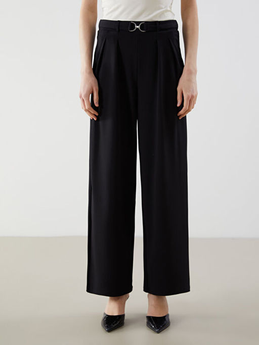 Loose Fit Kad?n Pileli Pantolon