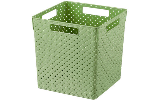 Коробка для хранения квадратная 23 л 29,4*29,4*30,1 см Береста с крышкой светло-олив. (6823144) - Elan gallery фото 5