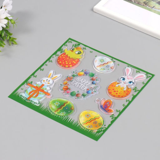 Наклейка на стекло Пасха, силикон, 19.5?19.5 см