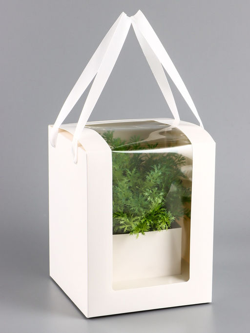 Коробка для цветов, 16?16?20 см, белая