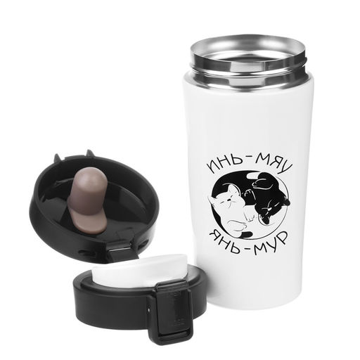 Термокружка Инь-Мяу, 380 мл, сохраняет тепло 8 ч, с ситечком