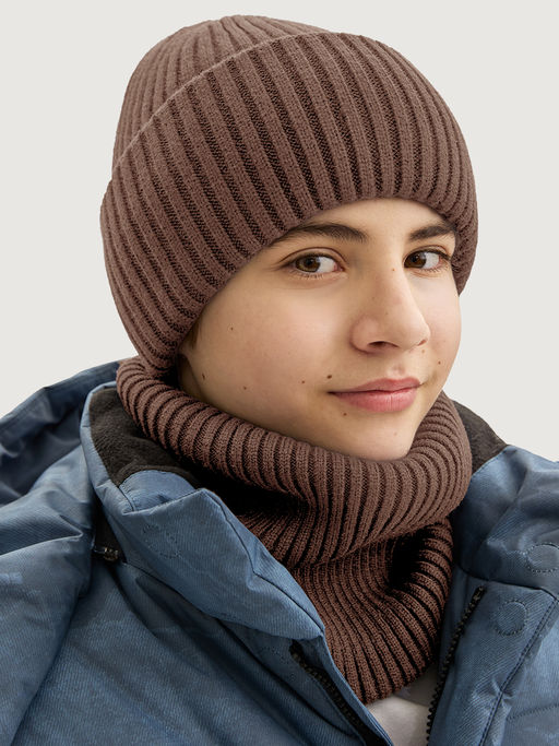Комплект шапка и снуд 12з16525 орех