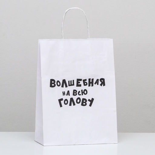 Цена за 2 шт. Пакет подарочный Волшебная на всю голову, 24 х 10,5 х 32 см, 1 шт