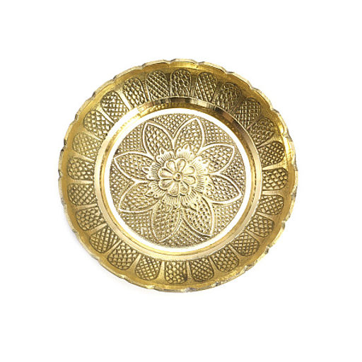 Подставка под cыпучие благовония и свечи латунь h-2,3см d-12,2см - Сандаловый дом фото 2