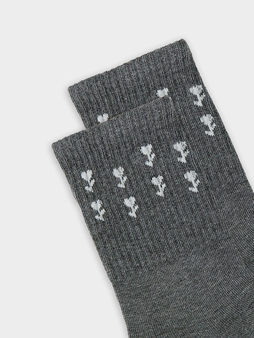 Цена за 5 пар! Носки женские серые с рисунком в виде цветов - Mark formelle фото 7