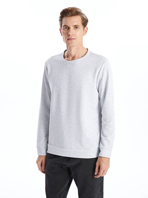 Bisiklet Yaka Uzun Kollu Erkek Sweatshirt